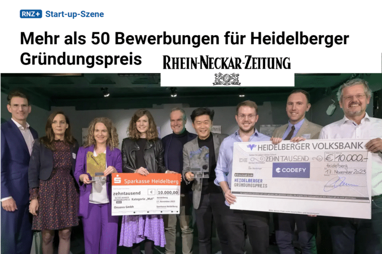 Rhein-Neckar-Zeitung: More than 50 applications for the Heidelberg Start-up Award